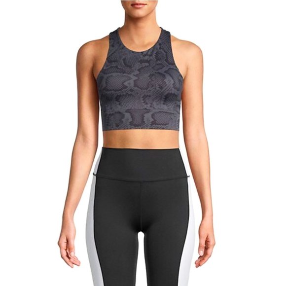 All Fenix Snake Snakeskin Blue Grey & Black Longline Sports Bra - Picture 3 of 11